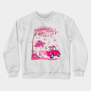 Valentine's Day Love Pickup Truck West Highland White Terrier Crewneck Sweatshirt